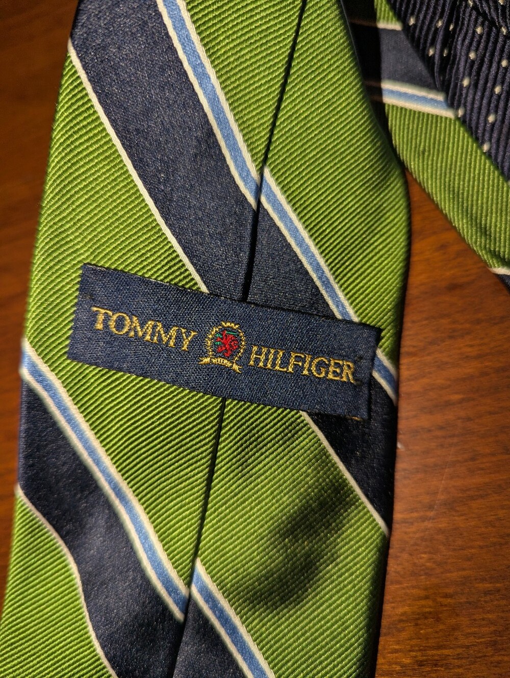 LIKE NEW Tommy Hilfiger Blue Green Striped Tie